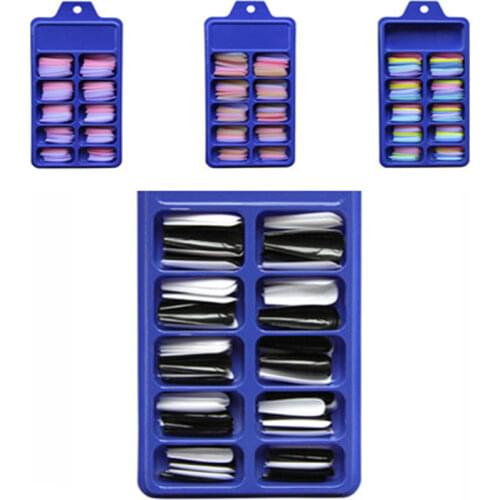 2021 New 100Pcs/Set False Nails Extension Forms Nail Tips Fingernails Artificial Fake Nail Polish Decor Nail Accessories