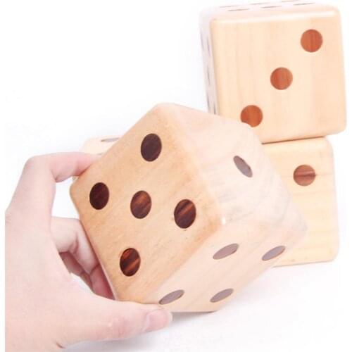 3.5Inch/9CM Giant Wooden Yard Dice Set Light Weight Smooth Funny Games For Outdoor Barbeque Party Kid Toys Board Games
