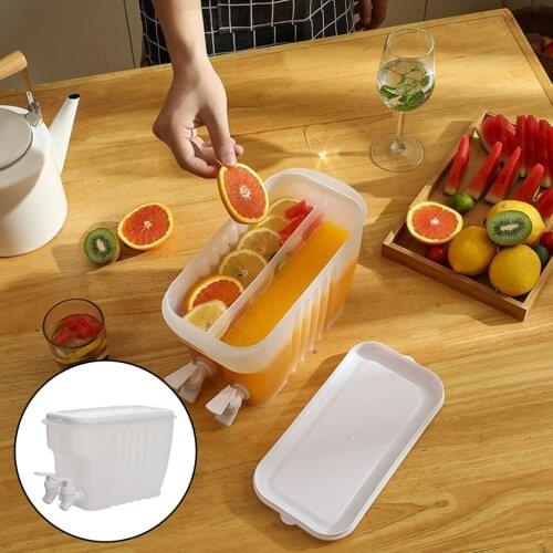 3500ml Refrigerator Cold Kettle Double Faucet Household Lemonade Bottle Drinkware Cold Water Bottle Container