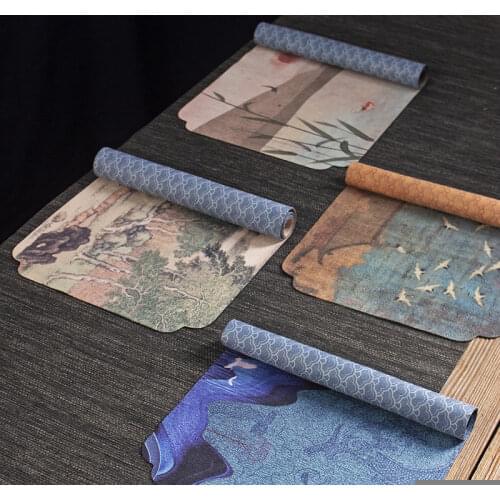 Tea Towel Absorbent Zen Chinese Style Vintage Tea Art Tea Cloth Tea Mat Kung Fu Tea Set Tea Ceremony Utensils Tea Napkin