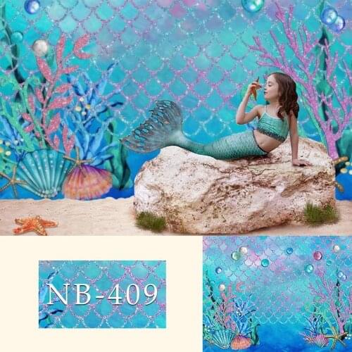 Avezano Birthday Party Baby Shower Photography Backdrop Newborn Ocean Shell Starfish Princess Decoration Background Photo Studio