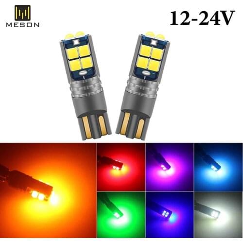 1pcs Car T10 Canbus LED W5W 3030 10SMD 12V-24V 194 168 Auto LED Car Interior Light plate Dome Reading Lamp Clearance Light 10W
