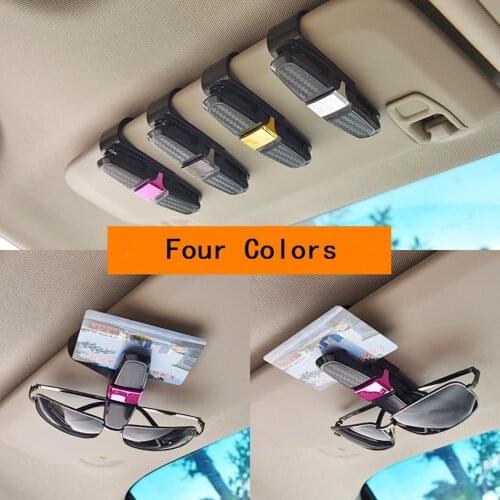 Car Sun Visor Glasses Holder ABS Sunglasses Ticket Receipt Card Clip Auto Storage Accessories Car Eyeglasses Case Portable