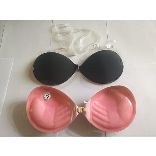 Push Up Bra Front Closure Self-Adhesive Silicone Invisible Bra Seamless Strapless Backless Bra with 2 Straps