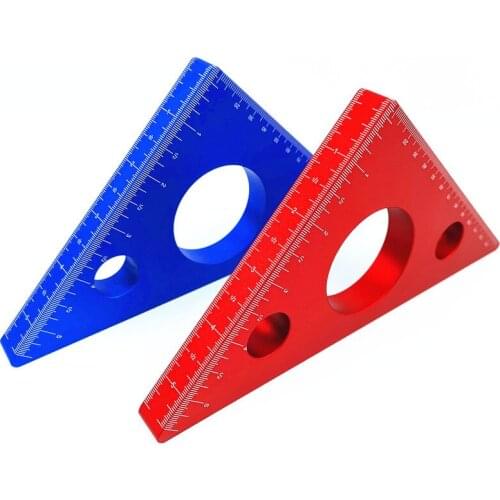 Inch Metric Aluminum Alloy Square Ruler Woodworking Right Angle Triangle Ruler Height Gauge Woodworking Measuring Tool