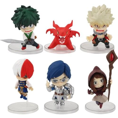 6pcs My Hero Academia Midoriya Izuku Bakugou Katsuki Todoroki Shoto Action Figures model toy