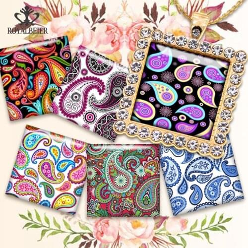 Hot Sale Colorful Waterdrop Square Handmade Photo Glass Cabochons Glass Dome Cover Pendant Cameo Settings