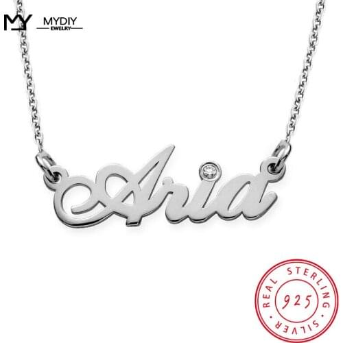 Customized Birthday Stone 925 Sterling Silver Personalized Girlfriend Name, Family Pendant Necklace Gift MYDIY New Jewelry