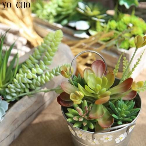 YO CHO Lotus Artificial Plant Various Succulent Plants Landscape Decorative Flower Green Fake Plant Garden Arrangemen Decor