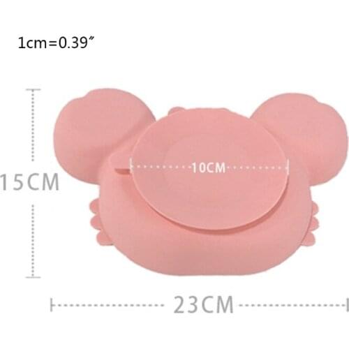 J60B Cartoon Crab Baby Silicone Training Bowl Divided Sucker Non-slip Dinner Plate