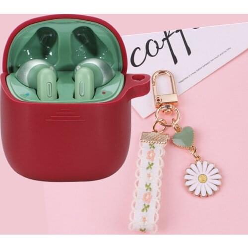 Lace case for JBL tune 220 Case fashion Love heart flower keychain Silicone Wireless Bluetooth Earphones Cover for JBL t220 225