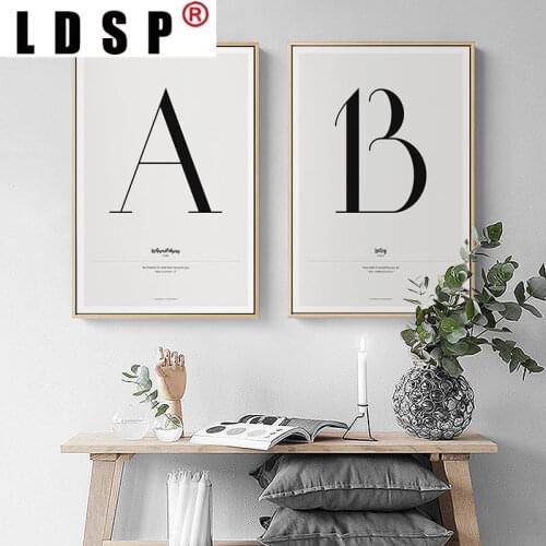 LDSP Abstract Quote Words Nordic Letter ABC Canvas Painting Wall Art Kids Bedroom Poster Print Picture Living Room Home Decor