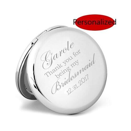 The best gift for Mother' Day Personalized compact mirrors Very creative birthday gift engraving pocket mirror #18305