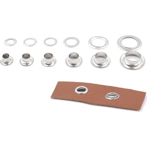 50sets silver 3.5mm/4mm/4.5mm/5mm/6mm/8mm metal Garment Eyelets DIY Clothing Accessories for Leather Tag/Cap/Bag/Shoes Belt