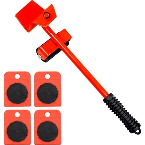 New Heavy Duty Furniture Lifter Transport Tool Furniture Mover Set 4 Move Roller 1 Wheel Bar For Lifting Moving Furniture Helper
