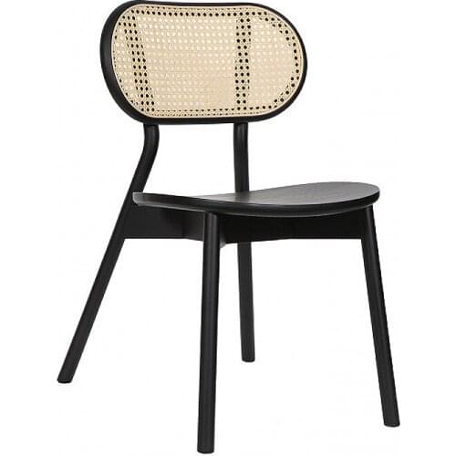 Nordic Style Natural Rattan Wood Cane Dining Chair