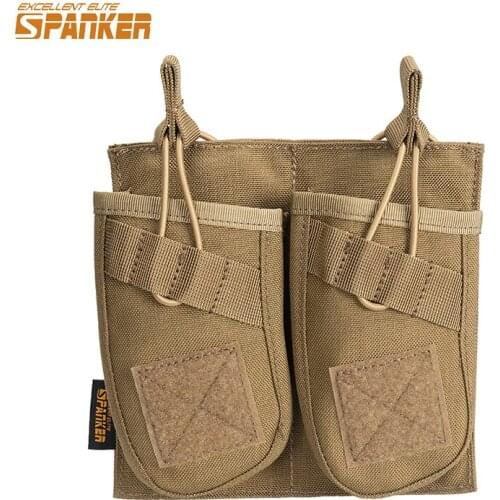 EXCELLENT ELITE SPANKER Tactical Double AK Magazine Pouch Open-Top Mag Pouch Hunting Magazine Pocket Clip