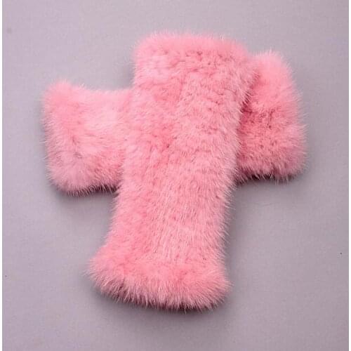 8 Colors Womens Real Genuine Knitted Mink Fur Winter Fingerless Long Gloves Elastic Fur Knitted Winter Mittens AG-35