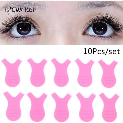 10 Pcs/Set Pink Y Shape Silicone Eyelashes Lift Lifting Curler Eye Lash Extension Graft Brush Tool Eye Lash Perming Pad