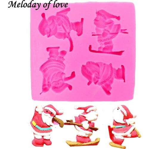 Christmas Day Cake Baking Molds silicone mold Santa Claus Fondant cake decorating tools DIY dessert moulds T0038