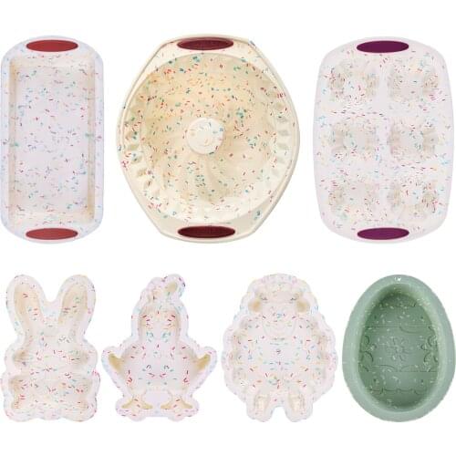 Silicone Toast Mold 6-hole Cake Cup Easter Bunny Cake Mold Kitchen Accessories Tools Bread Pan Mold Toast Bread Mold Cake Tray