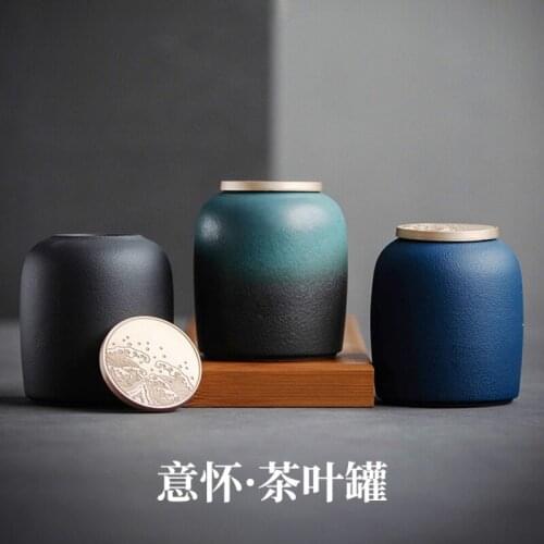 High Quality Ceramics Tea Caddies Chinese Tea Ceremony Portable Tea Storage Jar Caddy Teaware Boite A The Kitchen Organizer BC50