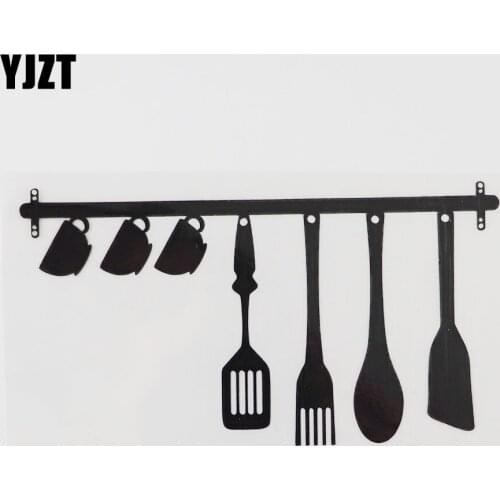 YJZT 14.6CM×7.8CM Kitchen Supplies Car Sticker Vinyl Accessories Decal Black/Silver 13E-0042