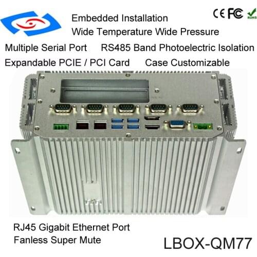 Factory Store High Temperature Resistant Embedded Industrial Mini Box IPC With 1xGPIO 2xLAN 8xUSB 6xCOM Support RS232/485/422 PC