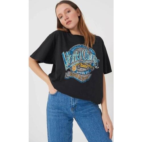 Addax Women Smoked Printed T-Shirt P9422
