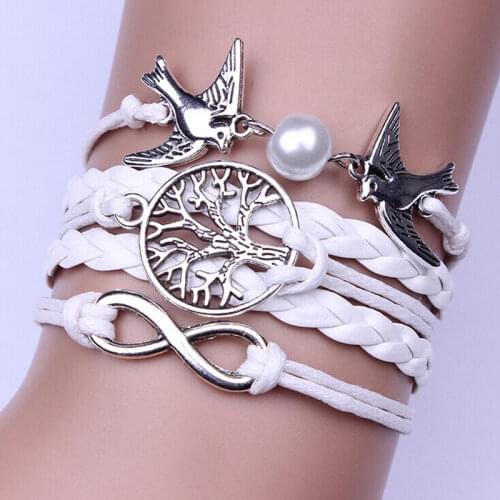 Hot Sale 2021 1PC New Infinity Handmade Adjustable Pigeon Leather Multilayer Bracelet Wristband Drop Shipping Mar5
