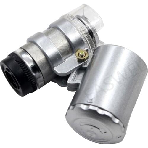 60x Handheld Mini Pocket Microscope Loupe Jeweler Magnifier LED Light Delicate