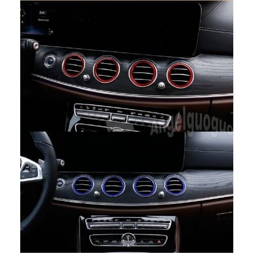 Angelguoguo Aluminium alloy Air outlet sticker/Instrument panel Air outlet decoration ring For Mercedes Benz 2016-2018 E Class