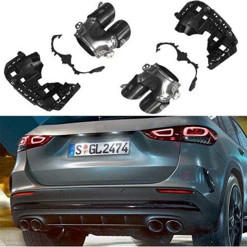 Car Rear Bumper Turbo Muffler Exhaust Tips Pipe Exits For Mercedes Benz H247 GLA180 GLA200 GLA220 GLA250 GLA45 AMG 2020 2021