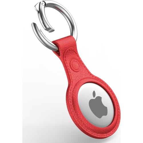 TPU Key Ring for Apple Airtags Case Imitation Leather Pattern Anti-scratch Protective Sleeve Cover Shell Keychain Air tag case