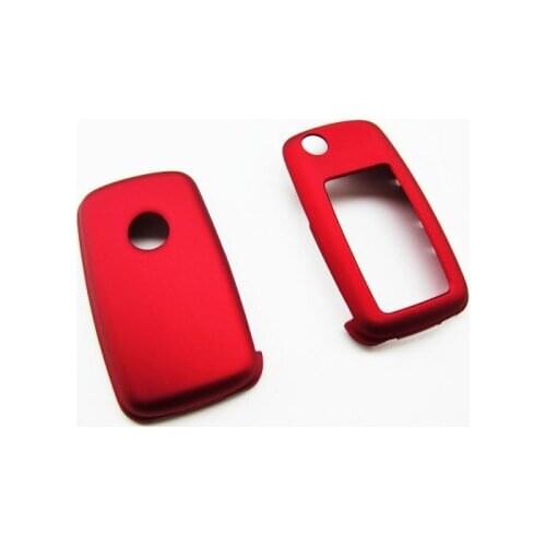 Remote Flip Key Cover Case Skin Shell Cap Fob Protection (Metallic Red) for VW MK6 SEAT SKODA