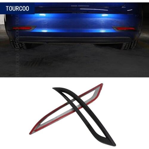For Tesla Model 3 2019 2020 Back Rear Tail Foglight Cover Trim Sticker Car Styling Exterior Decoration Accessories