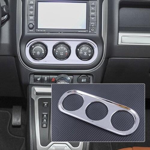 DWCX ABS Chrome Car Air Condition Adjust Switch Button Control Knob Cover Frame Trim Sticker Fit For Jeep Compass