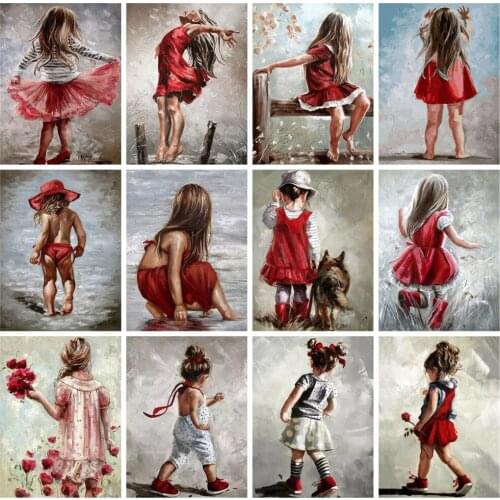 Huacan Diamond Mosaic Embroidery Cross Stitch Portrait 5d Diy Diamond Painting Girl Full Square Rhinestones Home Decoration