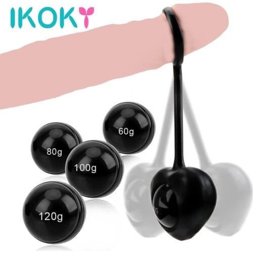 IKOKY Penis Weight Strength Training Balls Cock Ring Penis Dumbbell Male Glans Penis Exercise Lasting Enhance Sex Toy for Men