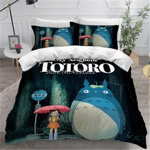 New Kids My Neighbor Totoro Bedding Set Cartoon Cute Children Home Decor Cover Quilt Cover for Kid Adults Birthday Gifts