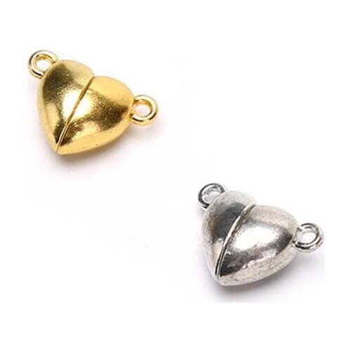 10Pcs/pack Metal Love Magnetic Buckle Accessories A Pair Of Lovers Bracelet Hair Rope DIY Magnetic Buckle Accessories Wholesale