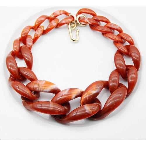 Statement Big Chunky Chain Choker Necklace For Women Bohemian Mix Color Acrylic Long Chain Collar Necklaces Pendant 2020 Jewelry