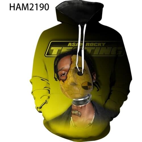 ASAP Rocky Hip Hop Singer Hoodie Sweatshirt Spring Autumn New Cotton 3D Jacket Mens Womens Street Cool Fashion Pullover