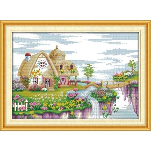 Dream land place cross stitch kit 18ct 14ct 11ct count printed canvas stitching embroidery DIY handmade needlework