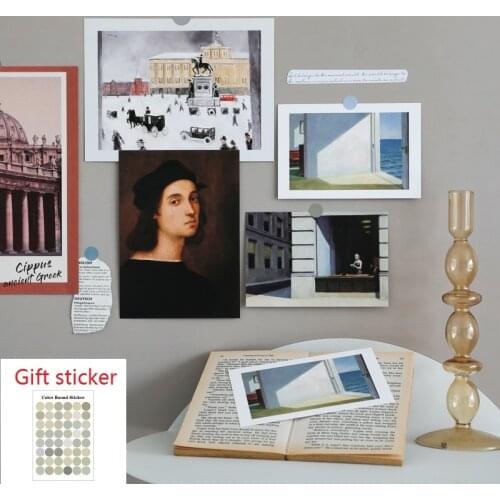 5 pieces/set Nordic Simple Art Postcard Wall Sticker ins Photography Props Diy White Background Collocation Room Decoration Card