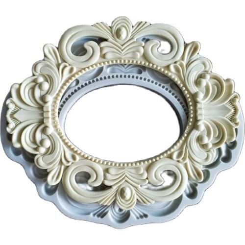 New Big European-style Photo Frame lace Shape Silicone Fondant Resin Sugarcraft Mold For Pastry Cup Cake Decorating Kitchen Tool