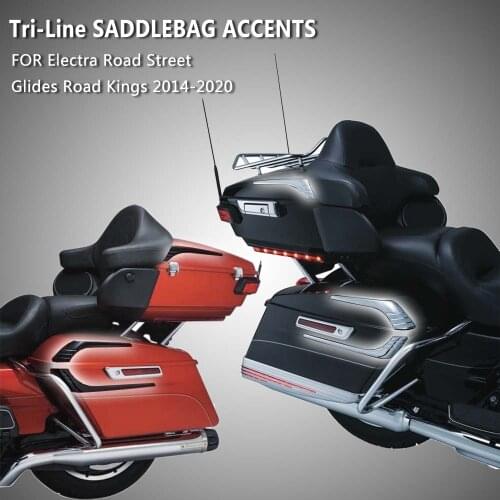 New Motorcycle Tri-Line Saddlebag Accents Tour-Pak Accents Black FOR HARLEY Electra Road Street Glides Road Kings 2014-2020