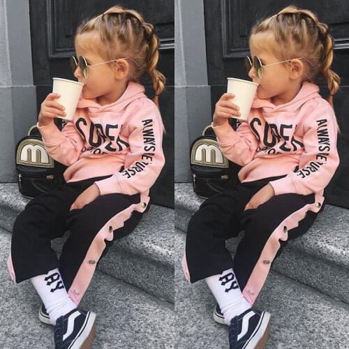 Pudcoco Girl Clothes Newborn Kids Baby Girls Hooded Tops T-shirt Pants Tracksuit Sports Suit Outfits