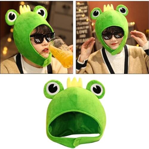 Plush Cotton Cute Frog Hat Men Women Outdoor Hat Photo Props Cosplay Funny Big Frog Eyes Cartoon Plush Hat