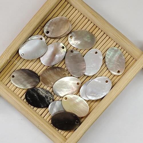 Charm Freshwater Shell Bead Pendant Oval Shape Single Hole Pendant Necklace Charm Handmade Works Accessories Wholesale 10x15mm
